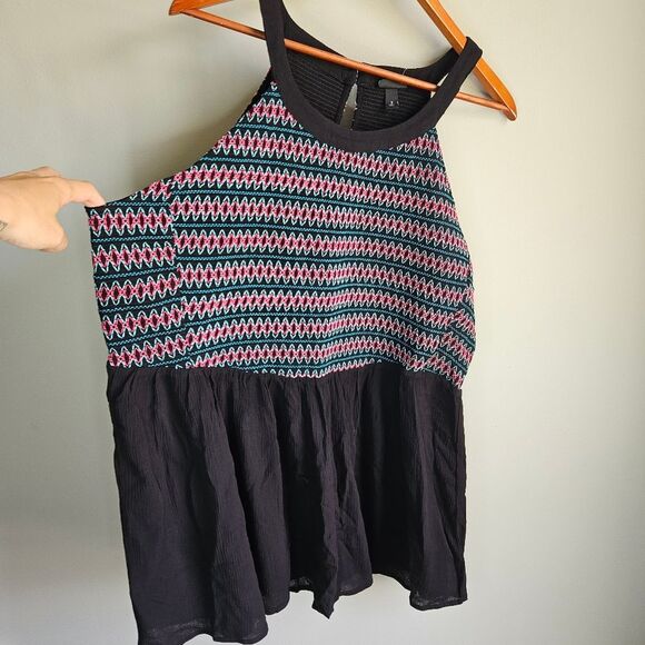 Torrid Black Smocked Babydoll Halter Top Women's 2X Dark Cottagecore Flattering - Picture 6 of 10